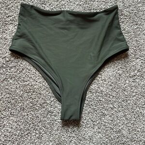 High-Waisted Olive Green Bikini Bottom cheeky